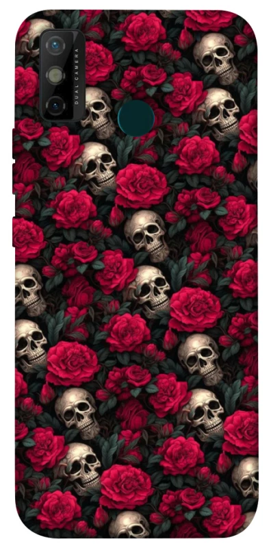 Чохол на TECNO Spark 6 Go Черепа та рози фото 1 з 1