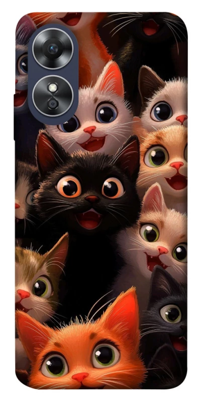 Чохол на Oppo A17 happy cats фото 1 з 1