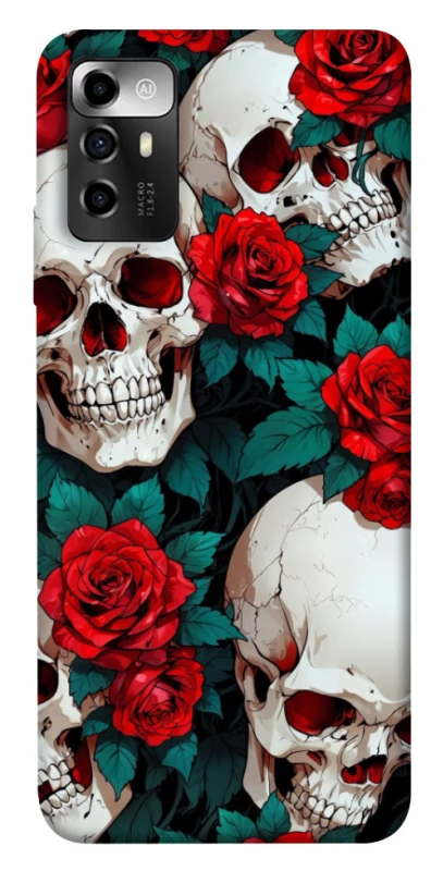 Чохол на ZTE Blade V40 Vita skull and rose фото 1 з 1