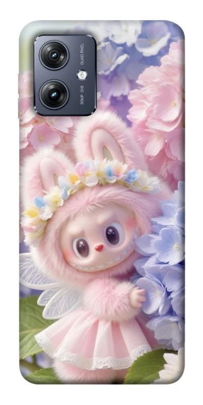 Чохол на Motorola Moto G54 Labubu & Flowers ver.1 фото 1 з 1