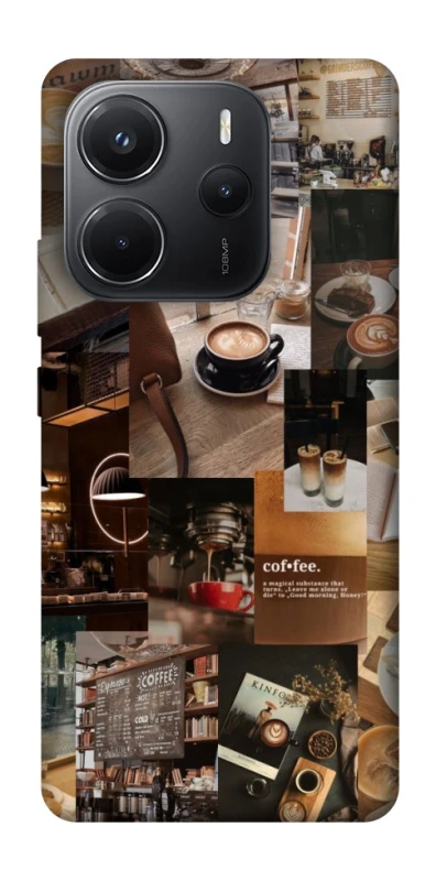 Чохол на Xiaomi Redmi Note 14 4G (Int. version) Coffee collage ver.2 фото 1 з 1
