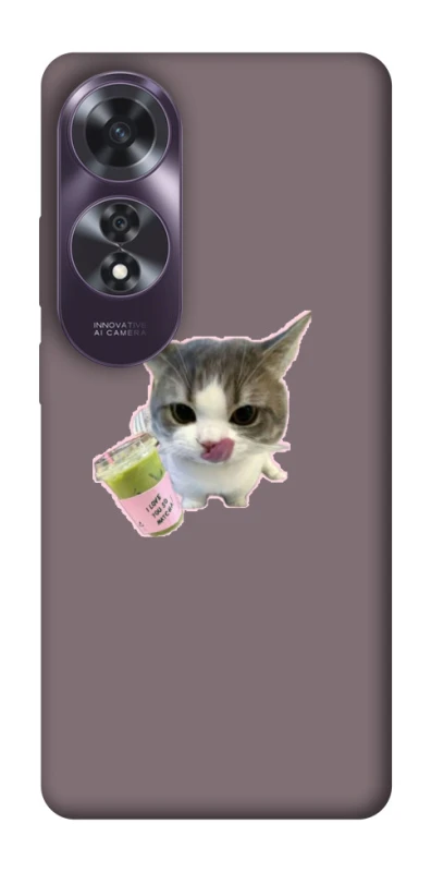 Чехол на Oppo A60 cat matcha фото 1 из 1