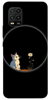 Чехол на Xiaomi Mi 10 Lite Cat and flower фото 1 из 1