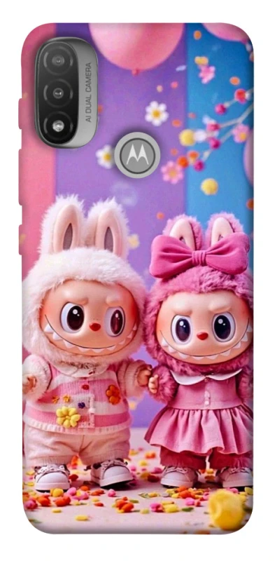 Чохол на Motorola Moto E20 Labubu twins ver.2 фото 1 з 1