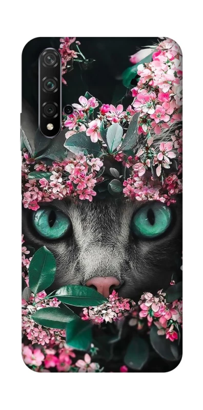 Чохол на Huawei Honor 20 / Nova 5T Кіт в квітах фото 1 з 1