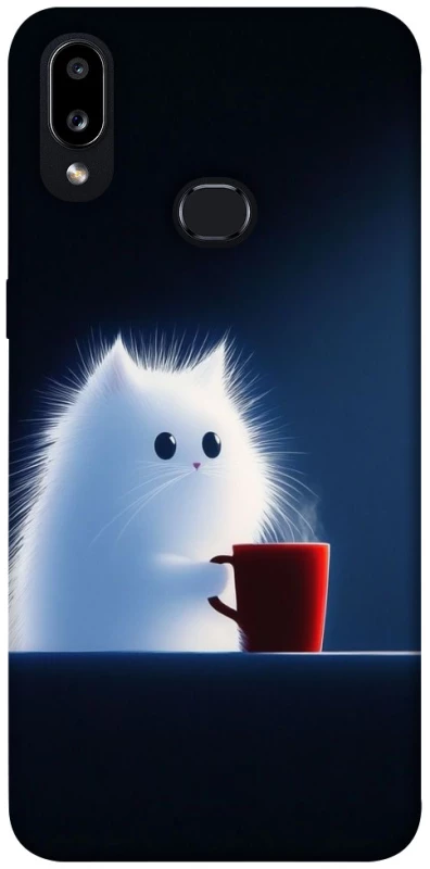 Чохол на Samsung Galaxy A10s Чохол кіт з кавою фото 1 з 1