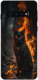 Чохол на Samsung Galaxy S10 Вогняний кіт фото 1 з 1