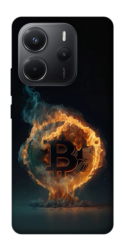 Чехол на Xiaomi Redmi Note 14 4G (Int. version) Fire Bitcoin фото 1 из 1