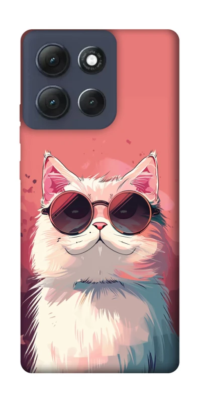 Чохол на Motorola Moto G86 Power Сat with glasses фото 1 з 1