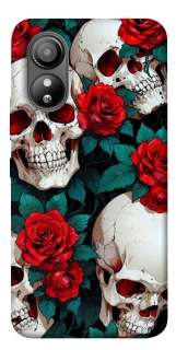 Чехол на ZTE Blade L220 skull and rose фото 1 из 1