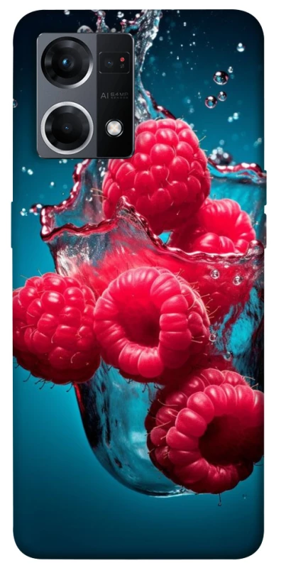 Чехол на Oppo Reno 7 4G Малинка в воде фото 1 из 1