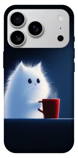 Чехол на Apple iPhone 17 Pro Max (6.9") Чехол кот с кофе фото 1 из 1