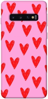 Чехол на Samsung Galaxy S10 Red hearts 2 фото 1 из 1