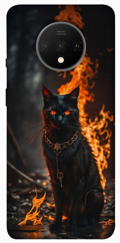 Чехол на OnePlus 7T Огненный кот фото 1 из 1