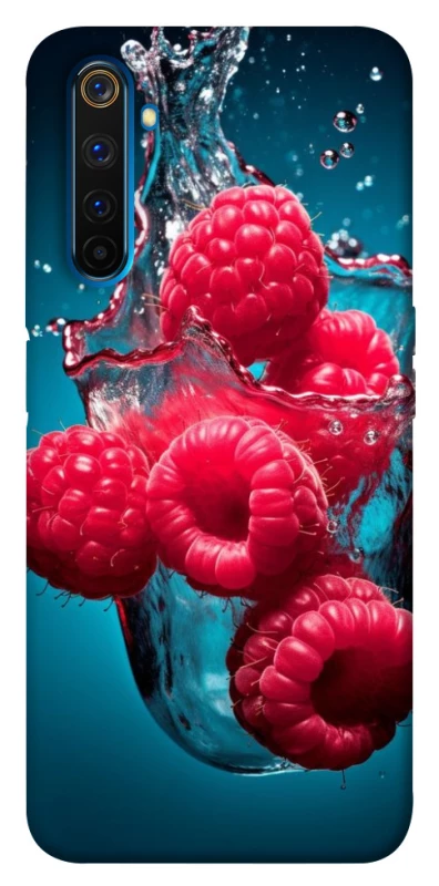 Чехол на Realme 6 Pro Малинка в воде фото 1 из 1