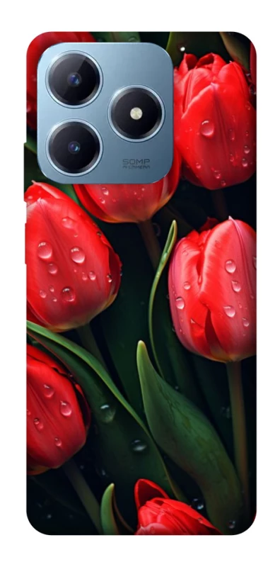 Чохол на Realme C63 Червоні тюльпани фото 1 Чохол на Realme C63 Червоні тюльпани фото 1 з 1