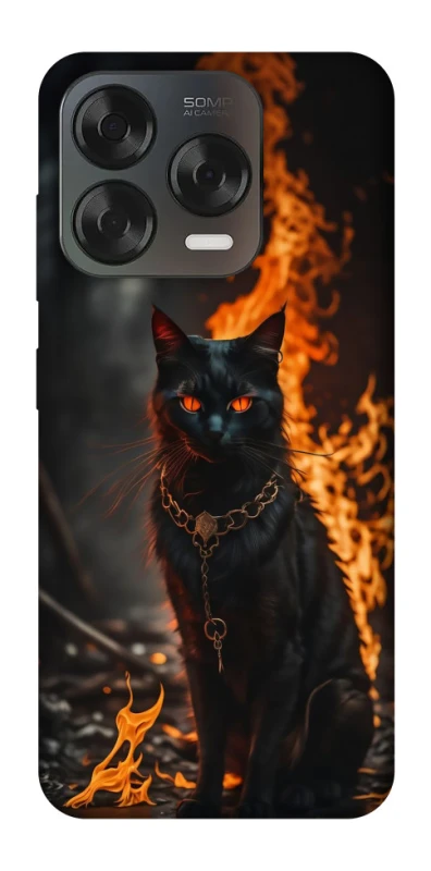 Чохол на ZTE Blade V70 Design Вогняний кіт фото 2 з 2