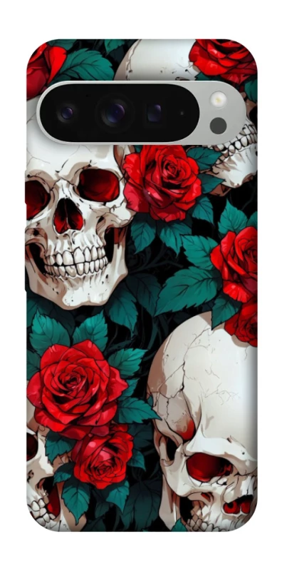 Чехол на Google Pixel 9 Pro XL skull and rose фото 1 из 1