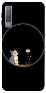 Чехол на Samsung A750 Galaxy A7 (2018) Cat and flower фото 1 из 1