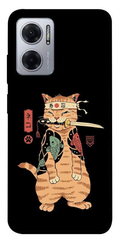 Чохол на Xiaomi Redmi Note 11E Кіт-самурай фото 1 з 1