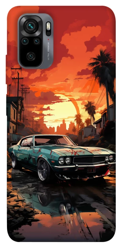 Чехол на Xiaomi Redmi Note 10 / Note 10s Car at sunset фото 1 из 1
