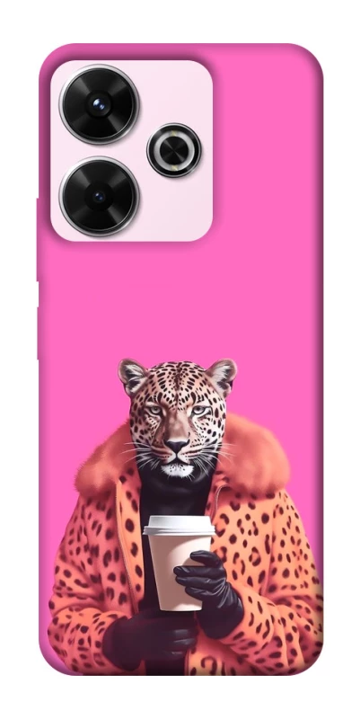 Чехол на Xiaomi Redmi 13 4G Леопард с кофе фото 1 из 1