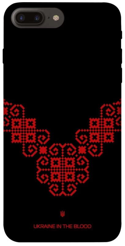 Чохол на Apple iPhone 7 plus / 8 plus Чорно-червона вишиванка фото 1 з 1