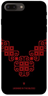 Чохол на Apple iPhone 7 plus / 8 plus Чорно-червона вишиванка фото 1 з 1