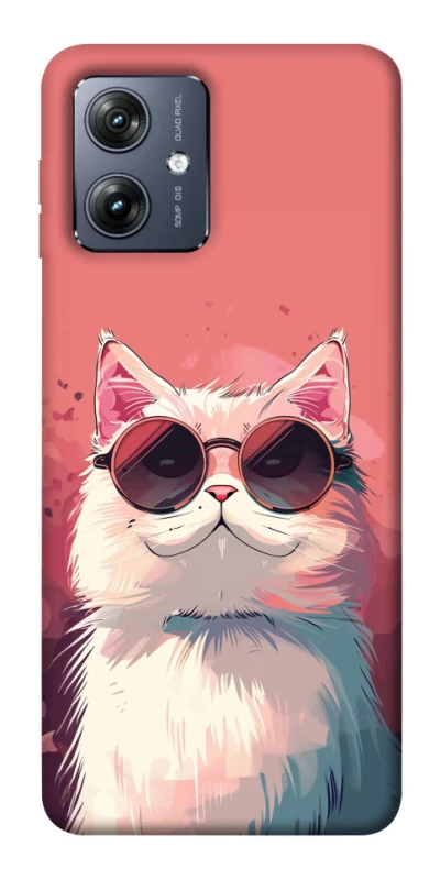 Чохол на Motorola Moto G54 Сat with glasses фото 1 Чохол на Motorola Moto G54 Сat with glasses фото 1 з 1