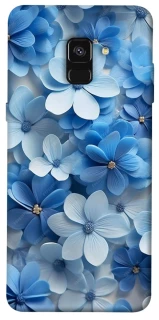 Чехол на Samsung A530 Galaxy A8 (2018) Синие цветы фото 1 из 1