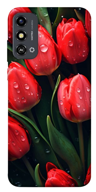 Чохол на ZTE Blade A53 Червоні тюльпани фото 1 з 1