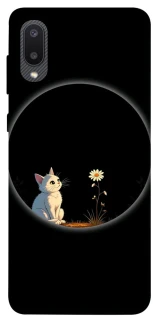 Чехол на Samsung Galaxy A02 Cat and flower фото 1 из 1