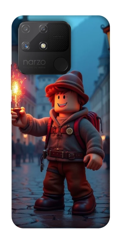 Чехол на Realme Narzo 50A Roblox Fire Logo Blue Flames фото 1 из 1