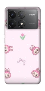 Чехол на Xiaomi Poco F6 Pro Labubu Flower фото 1 из 1