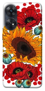 Чохол на Oppo Reno 8T 4G Соняшники та маки фото 1 з 1