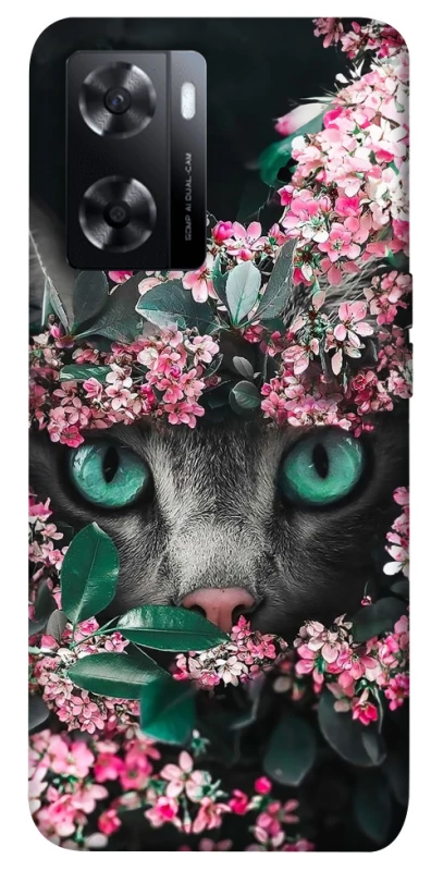 Чехол на Oppo A57s Кот в цветах фото 1 из 1
