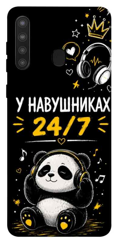 Чехол на Samsung Galaxy A21 У навушниках 24/7 фото 1 из 1
