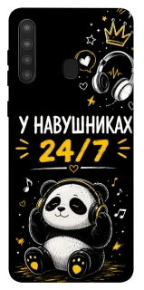 Чехол на Samsung Galaxy A21 У навушниках 24/7 фото 1 из 1
