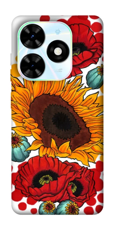 Чохол на TECNO Spark Go 2024 Соняшники та маки фото 1 з 1