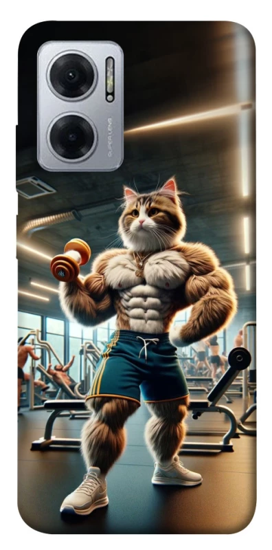 Чехол на Xiaomi Redmi Note 11E Качок кот фото 1 из 1