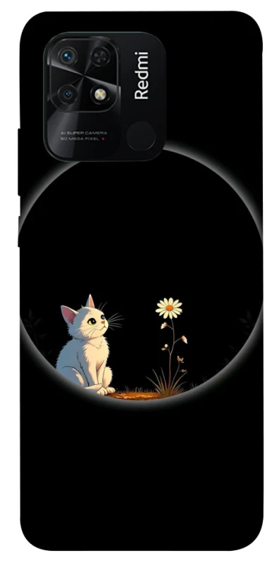 Чехол на Xiaomi Redmi 10C Cat and flower фото 1 из 1