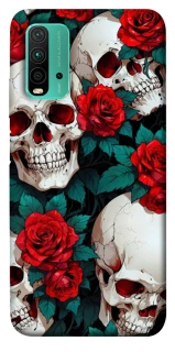Чохол на Xiaomi Redmi Note 9 4G / Redmi 9 Power skull and rose фото 1 з 1