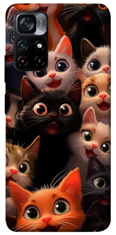 Чехол на Xiaomi Poco M4 Pro 5G happy cats фото 1 из 1
