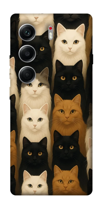 Чехол на Tecno Camon 40 Colorful Cat Collage фото 1 Чехол на Tecno Camon 40 Colorful Cat Collage фото 1 из 1