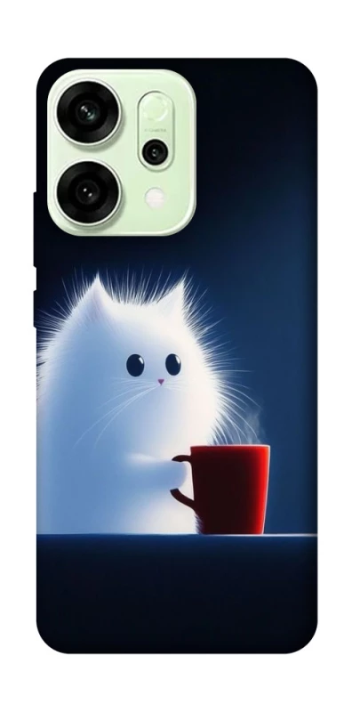 Чохол на Oppo Reno 14 Чохол кіт з кавою фото 1 з 1