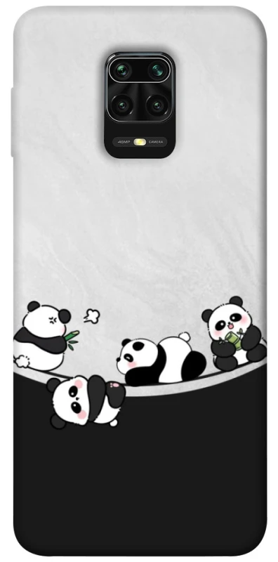 Чохол на Xiaomi Redmi Note 9s / Note 9 Pro / Note 9 Pro Max Four pandas фото 1 з 1