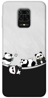 Чехол на Xiaomi Redmi Note 9s / Note 9 Pro / Note 9 Pro Max Four pandas фото 1 из 1