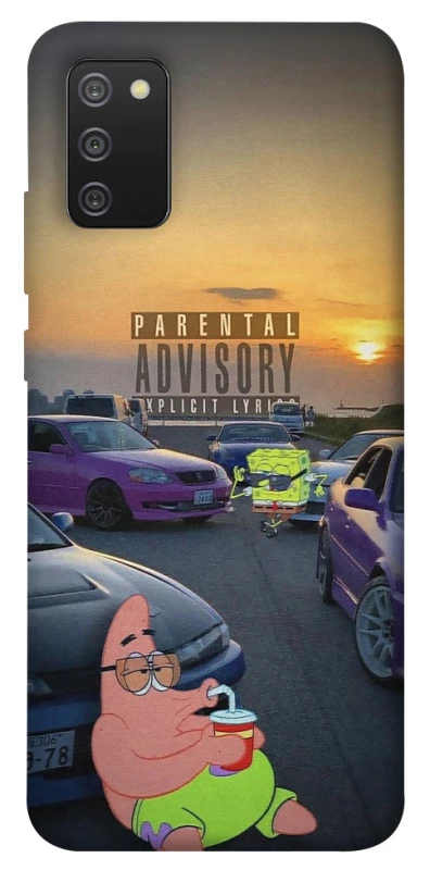 Чехол на Samsung Galaxy A02s Патрик на гонках фото 1 из 1