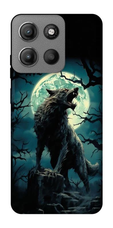 Чехол на Motorola Moto G15 Power Волк под луной фото 1 из 1