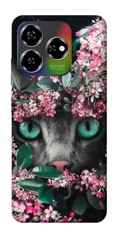 Чехол на ZTE Nubia V60 Кот в цветах фото 1 из 1